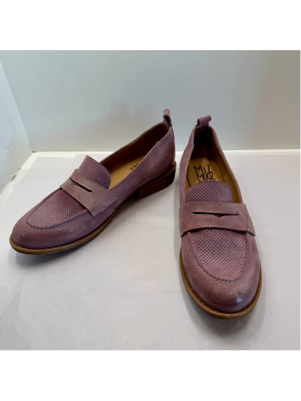 Miz Mooz Gracie Penny Loafer Women’s 41 or 9.5/10 Mauve Leather suede retro styl